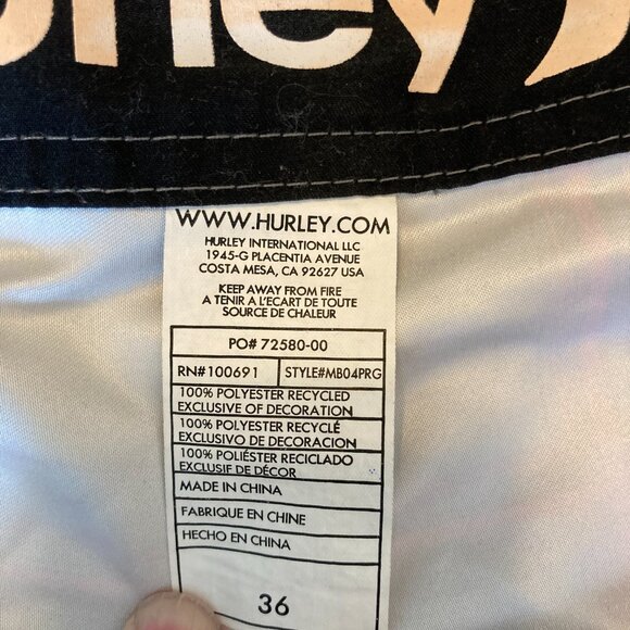 Hurley Men's Puerto Rico Blend Boardshort Gray Blue Fade Size 36 EUC - Picture 5 of 13